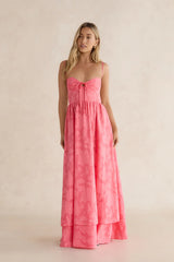 Floral Fresh Maxi Dress Coral