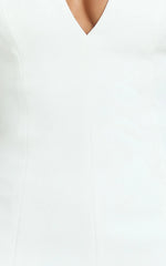 Yelena Mini Dress - Halter Neck Bow Detail Mini Dress in White