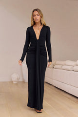You And I Long Sleeve Maxi Dress Black