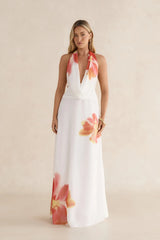 Orchid Oasis Maxi Dress White