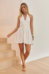 Heart Of Ours Halter Mini Dress White