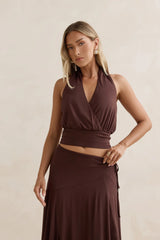 Dreamy Shores Halter Top Brown