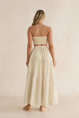 Shimmering Sands Polka Dot Maxi Skirt Yellow