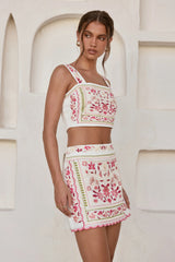 Mosaic Mini Skirt White Multi