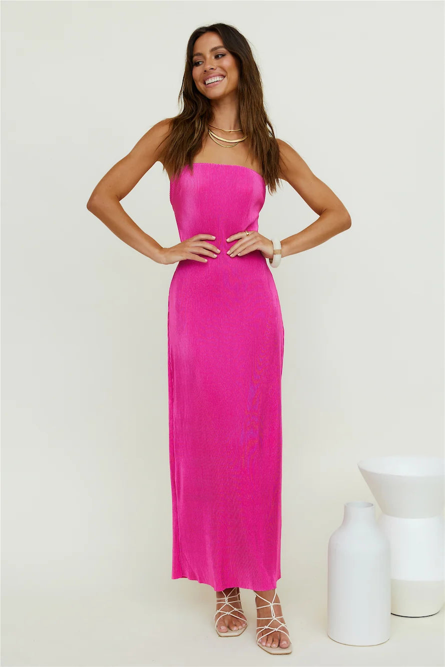 Thinking Of Dusk Maxi Dress Pink