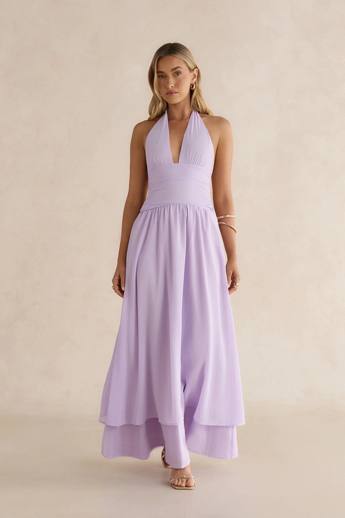 Sorbet Soiree Halter Maxi Dress Lilac