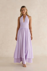 Sorbet Soiree Halter Maxi Dress Lilac