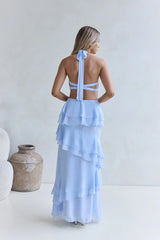 Path Of Fate Halter Maxi Dress Blue