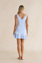 Almost There Gingham Mini Dress Blue