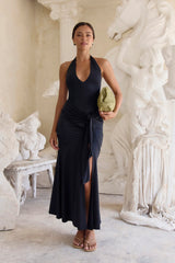 Call Of Luxe Halter Maxi Dress Black