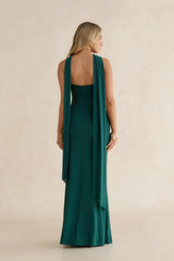 Day To Night Luxe Strapless Maxi Dress Green