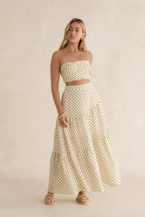 Shimmering Sands Polka Dot Crop Top Yellow