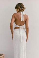 Words Of Wisdom Halter Top White